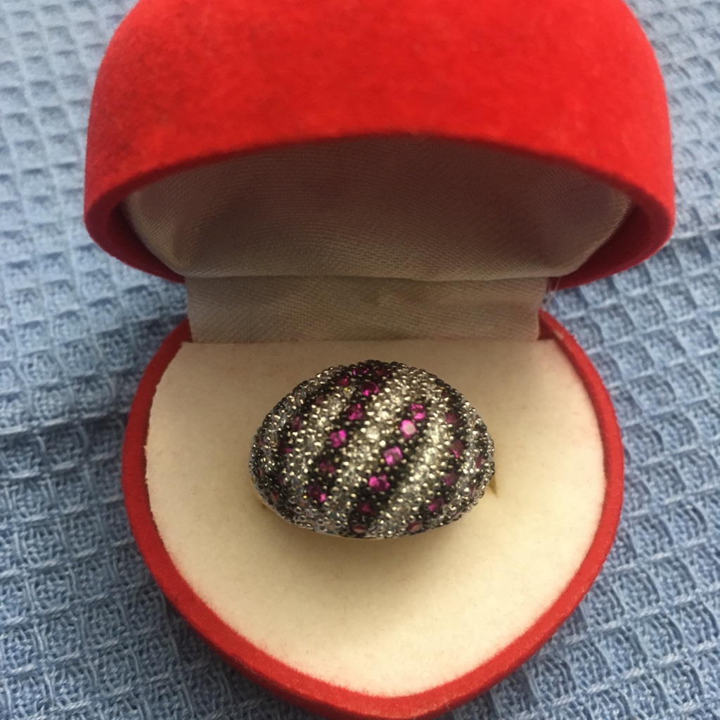 925 Silver Goldplated Black Rhodium Pave Gemstones